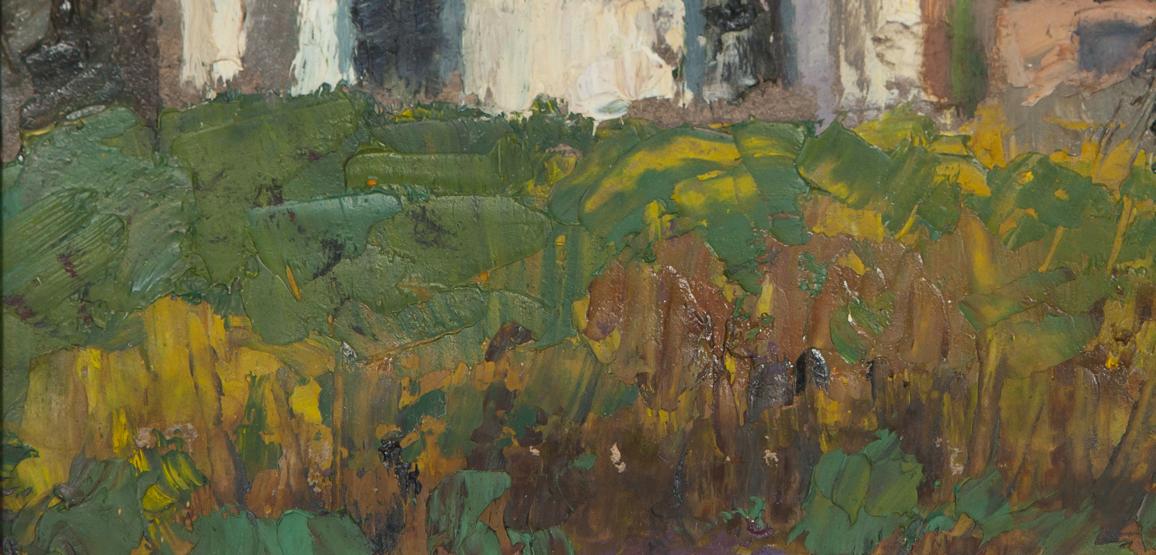 Oil painting Beginning of autumn by Ivan Kirillovich Tsyupka, textured field