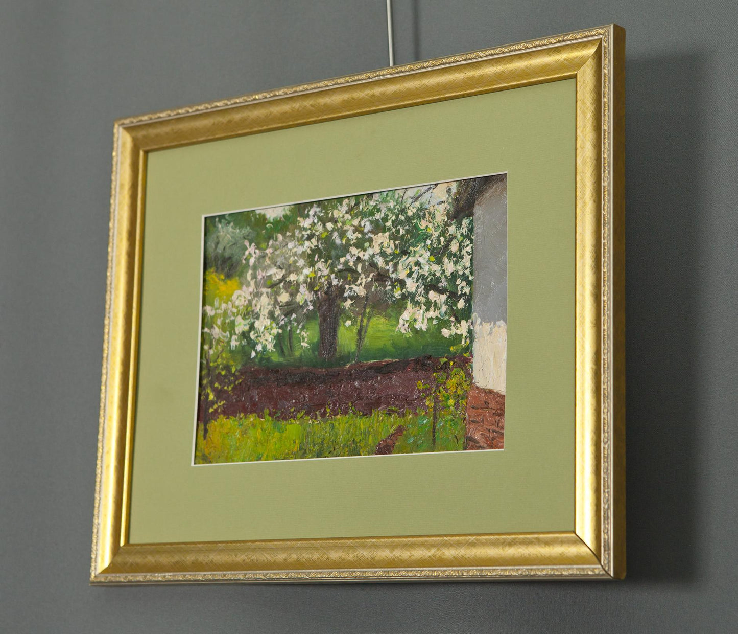 Oil painting Apple Smell by Ivan Kirillovich Tsyupka, impressionist blossoming trees