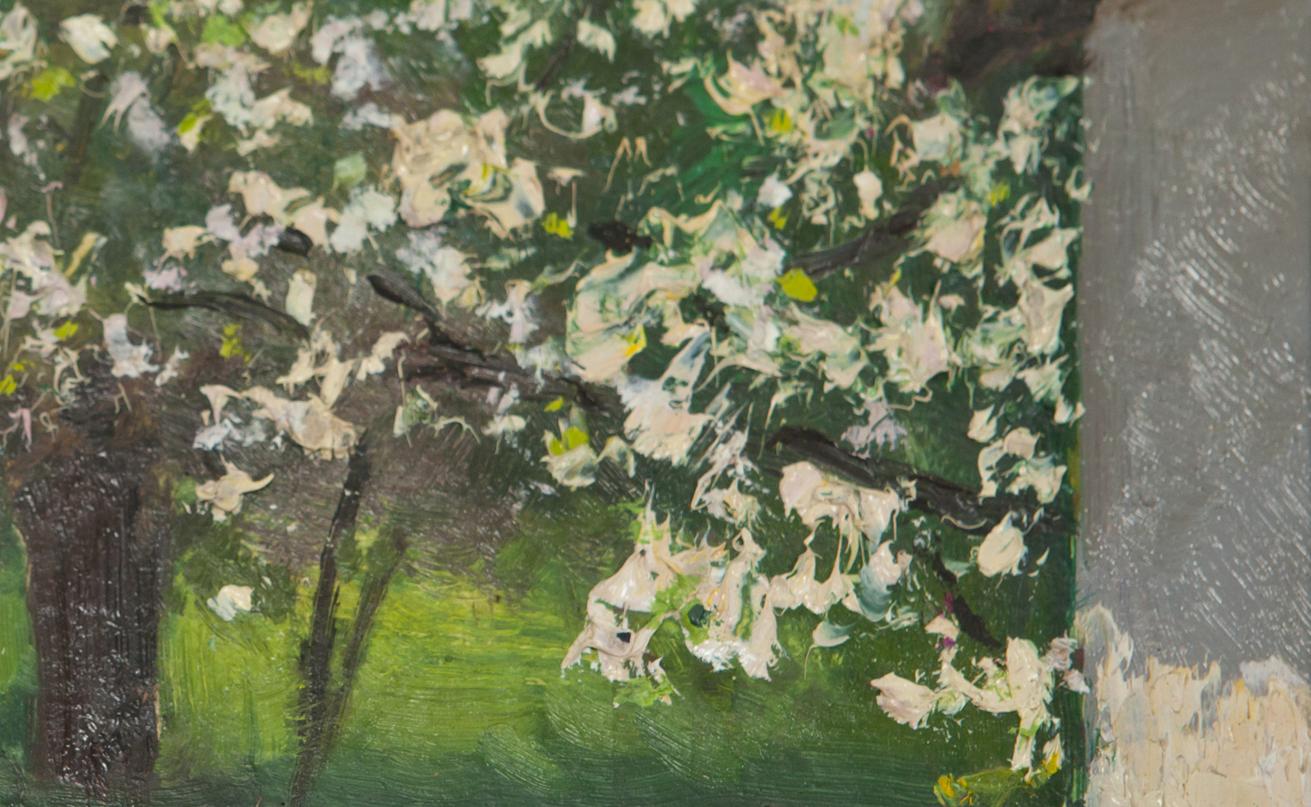 Oil painting of blossoming apple tree by Ivan Kirillovich Tsyupka