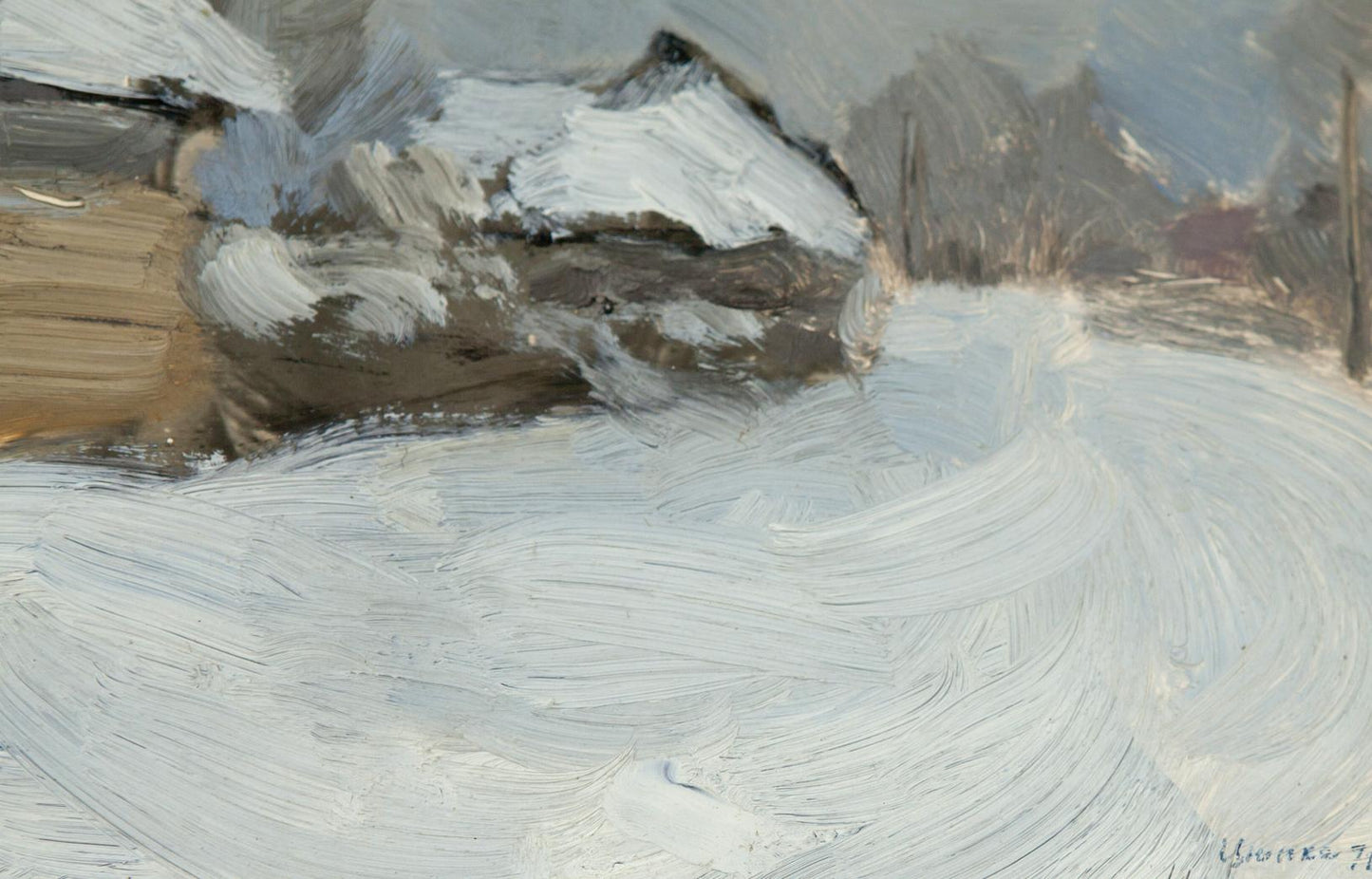 Oil painting Snowy Streets in the Pogrebakh by Ivan Tsyupka