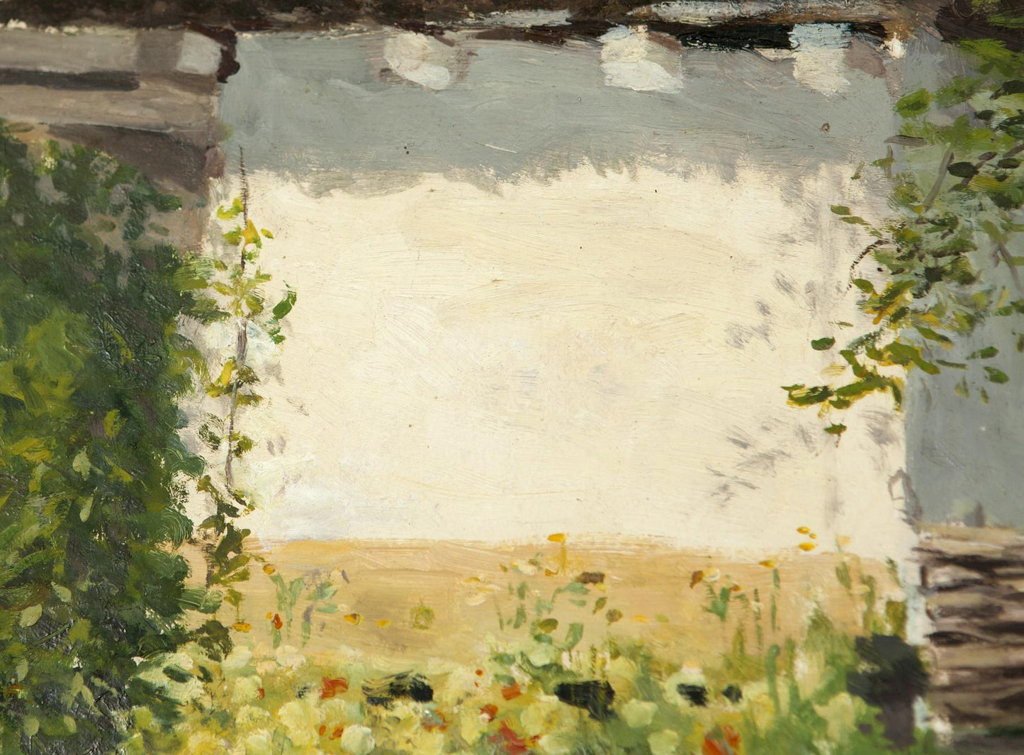 Original oil painting by Ukrainian artist Ivan Tsyupka: textured garden scene