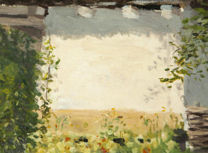Original oil painting by Ukrainian artist Ivan Tsyupka: textured garden scene