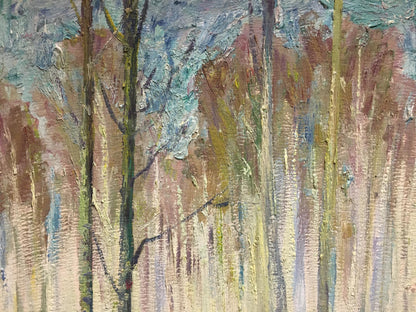 Impressionistic oil painting of birch grove by Kucherov Alexander Alexandrovich