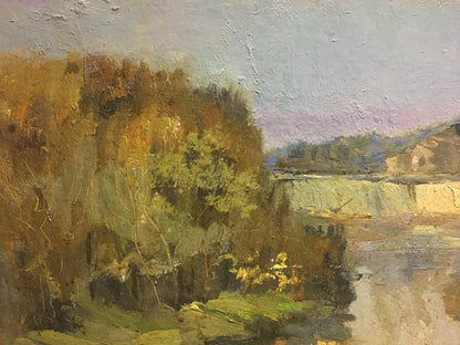 Oil painting Promenade by Morozov Leonid Aleksandrovich, autumn landscape