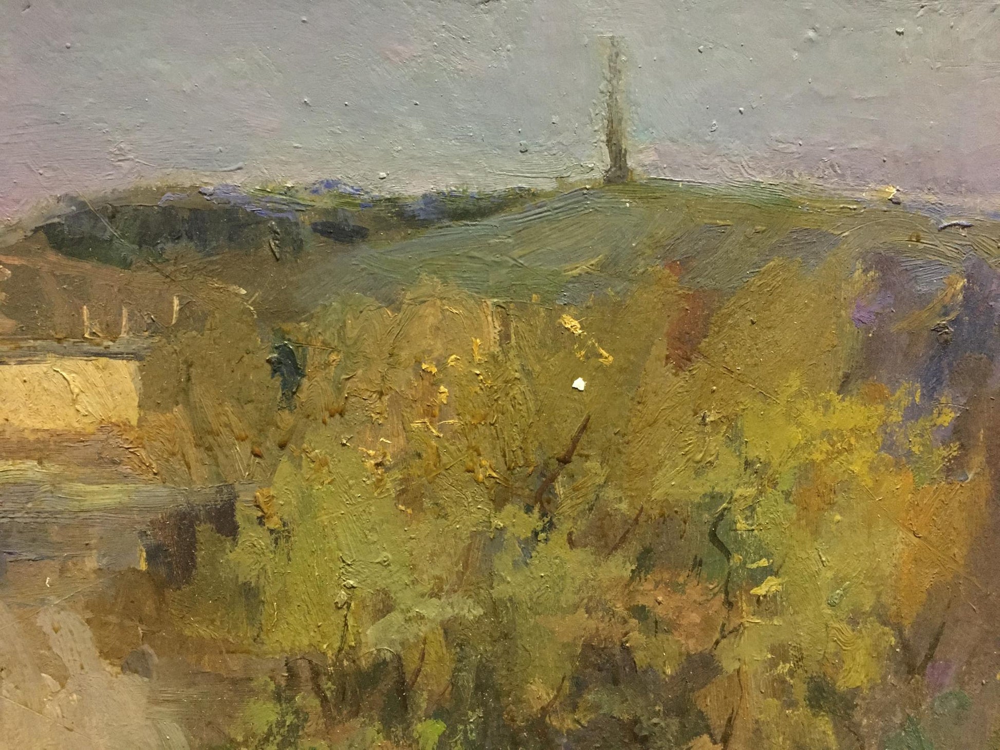 Oil painting Promenade by Morozov Leonid Aleksandrovich textured hillside scene