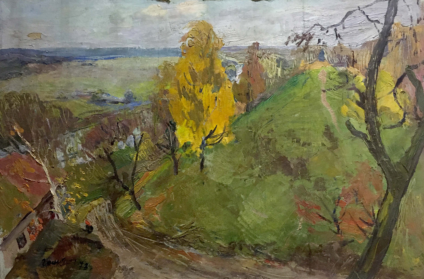Vibrant impressionistic oil painting At the hill by Gantman Moses Faybovich