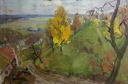 Vibrant impressionistic oil painting At the hill by Gantman Moses Faybovich
