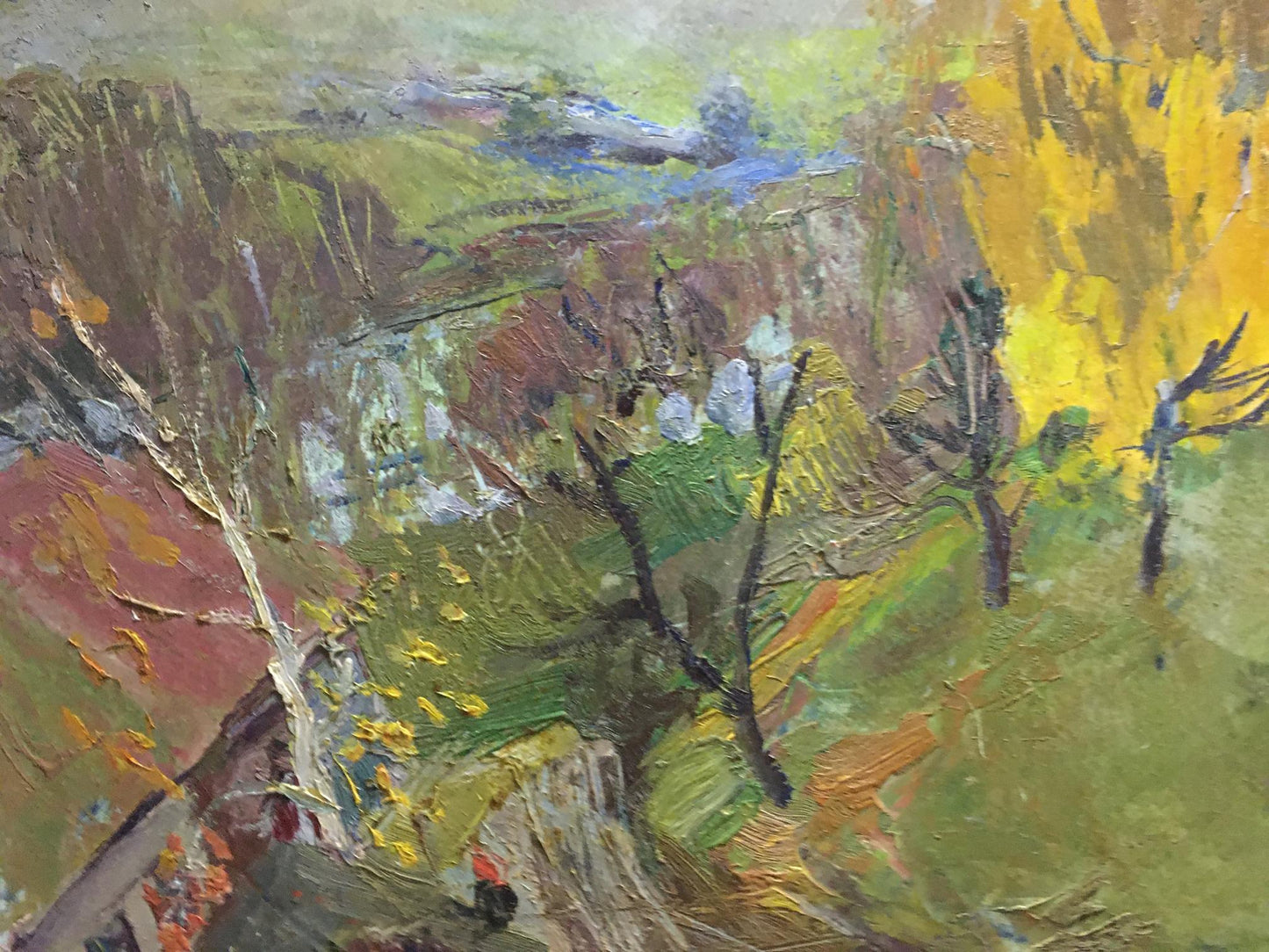 Vibrant impressionist oil painting At the hill by Gantman Moses Faybovich