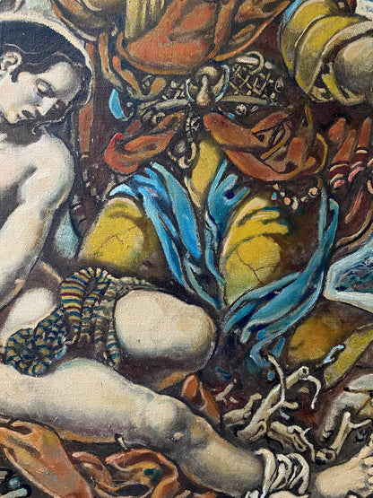 Oil painting of Abraham’s sacrifice with angels by Oleg Litvinov