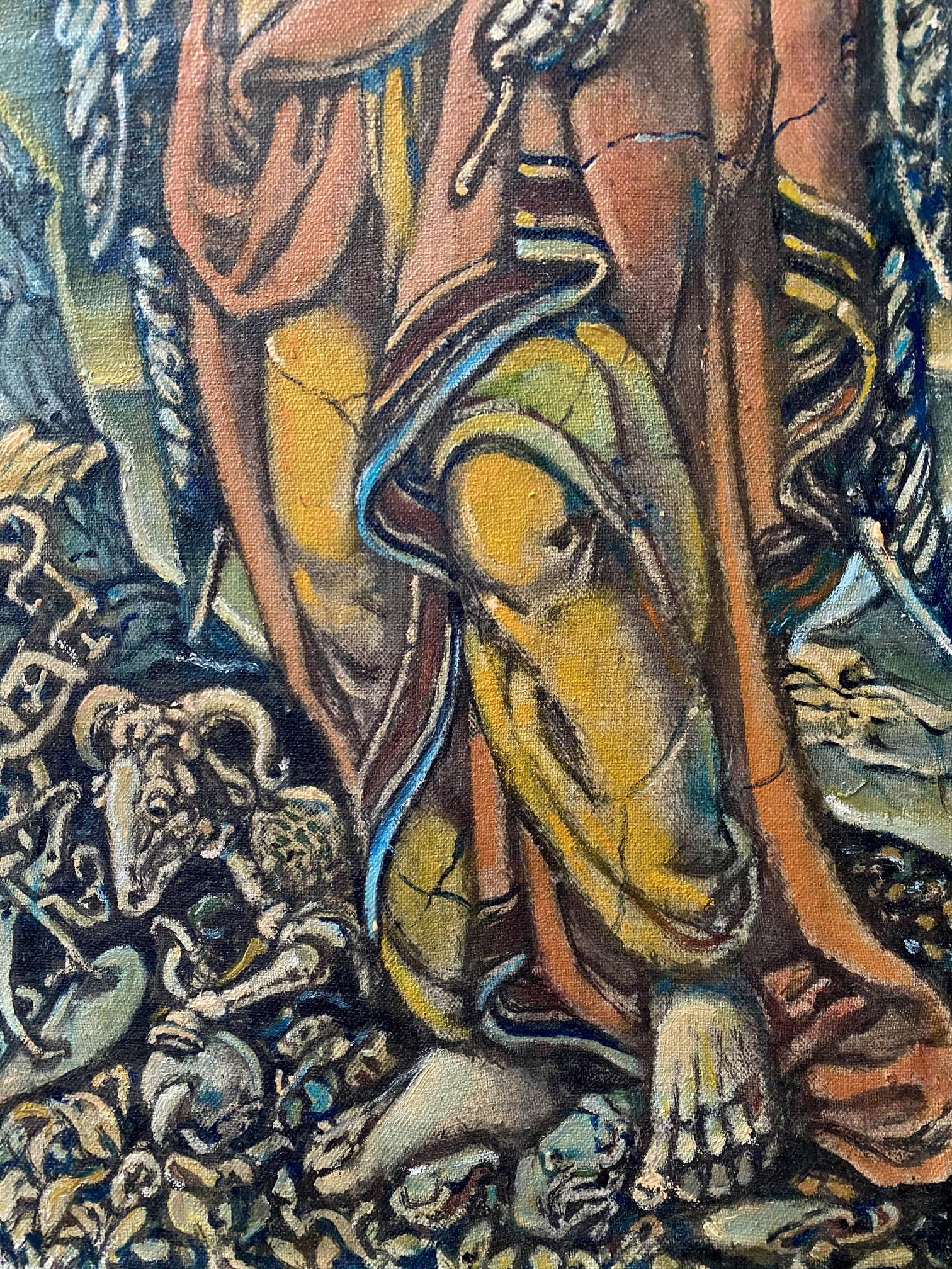 Oil painting of Abraham’s Sacrifice and Portrait Angel by Oleg Litvinov