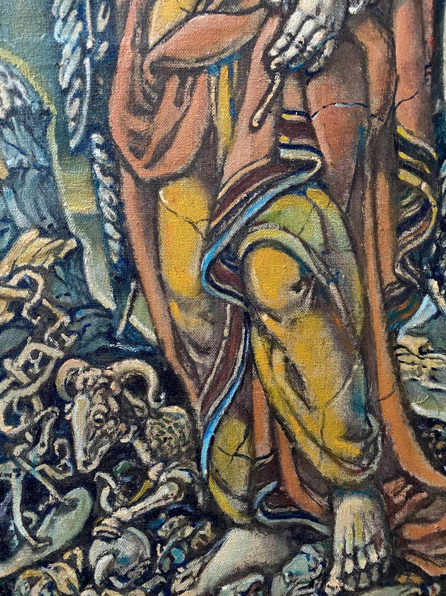 Oil painting of Abrahams Sacrifice with portrait angel by Oleg Litvinov