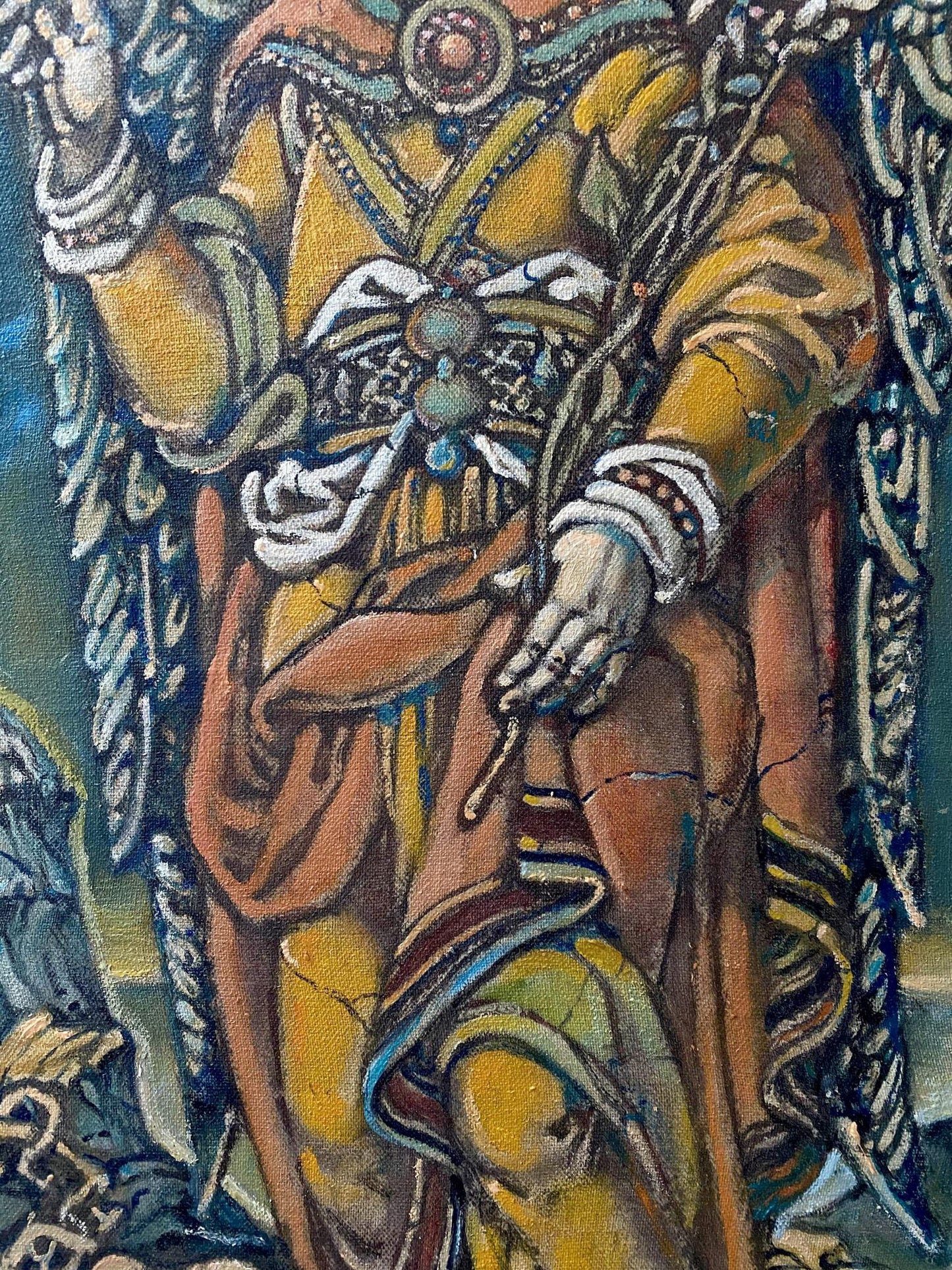 Oil painting of Abrahams Sacrifice portrait by Angel Oleg Litvinov
