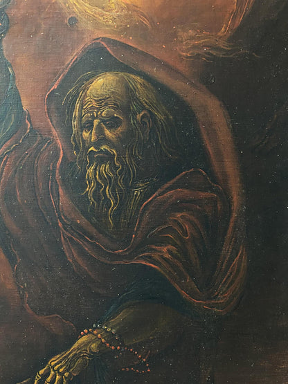 Oil painting of Moses by Litvinov Oleg Arkad’yevich, solemn figure in red robes
