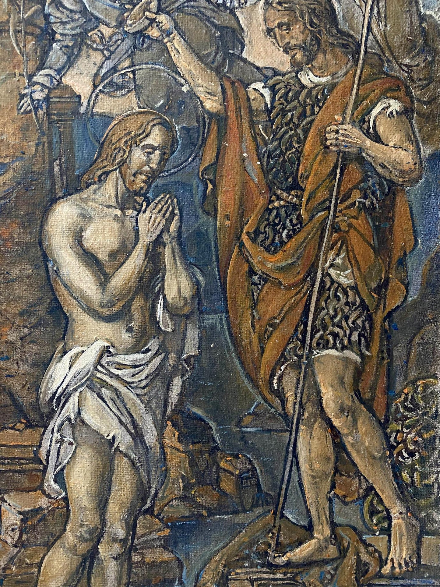 Oil painting Epiphany by Litvinov Oleg Arkad’yevich with haloed figures