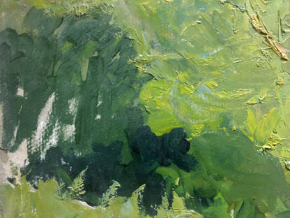 Oil painting City by the Sea by Korostelev Vladimir Alexandrovich, textured green brushstrokes