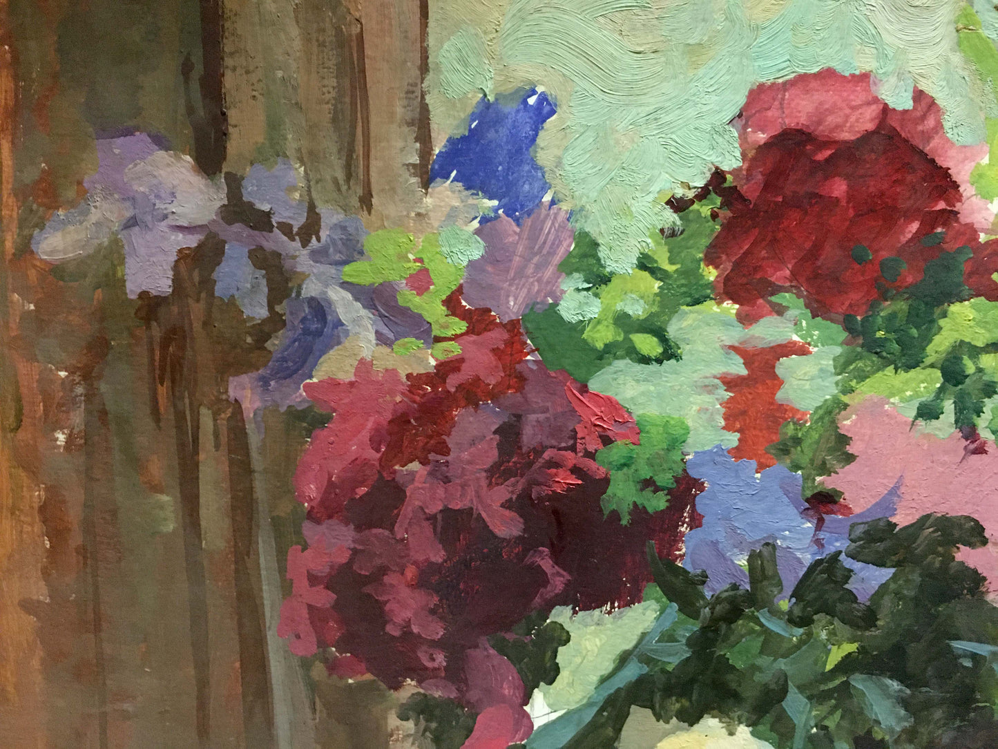 Vibrant impressionistic oil painting of flowers by Korostelev Vladimir Alexandrovich