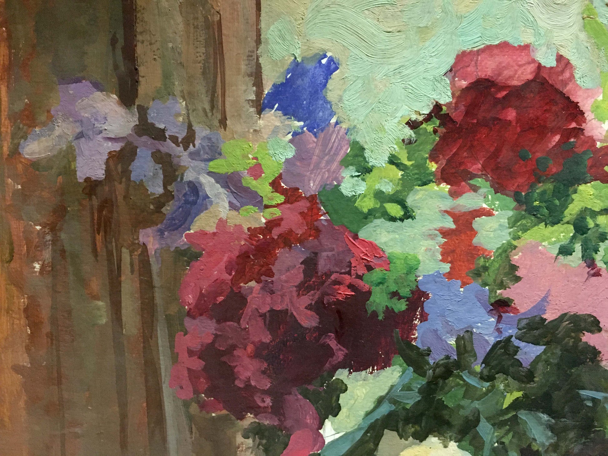 Vibrant impressionistic oil painting of flowers by Korostelev Vladimir Alexandrovich