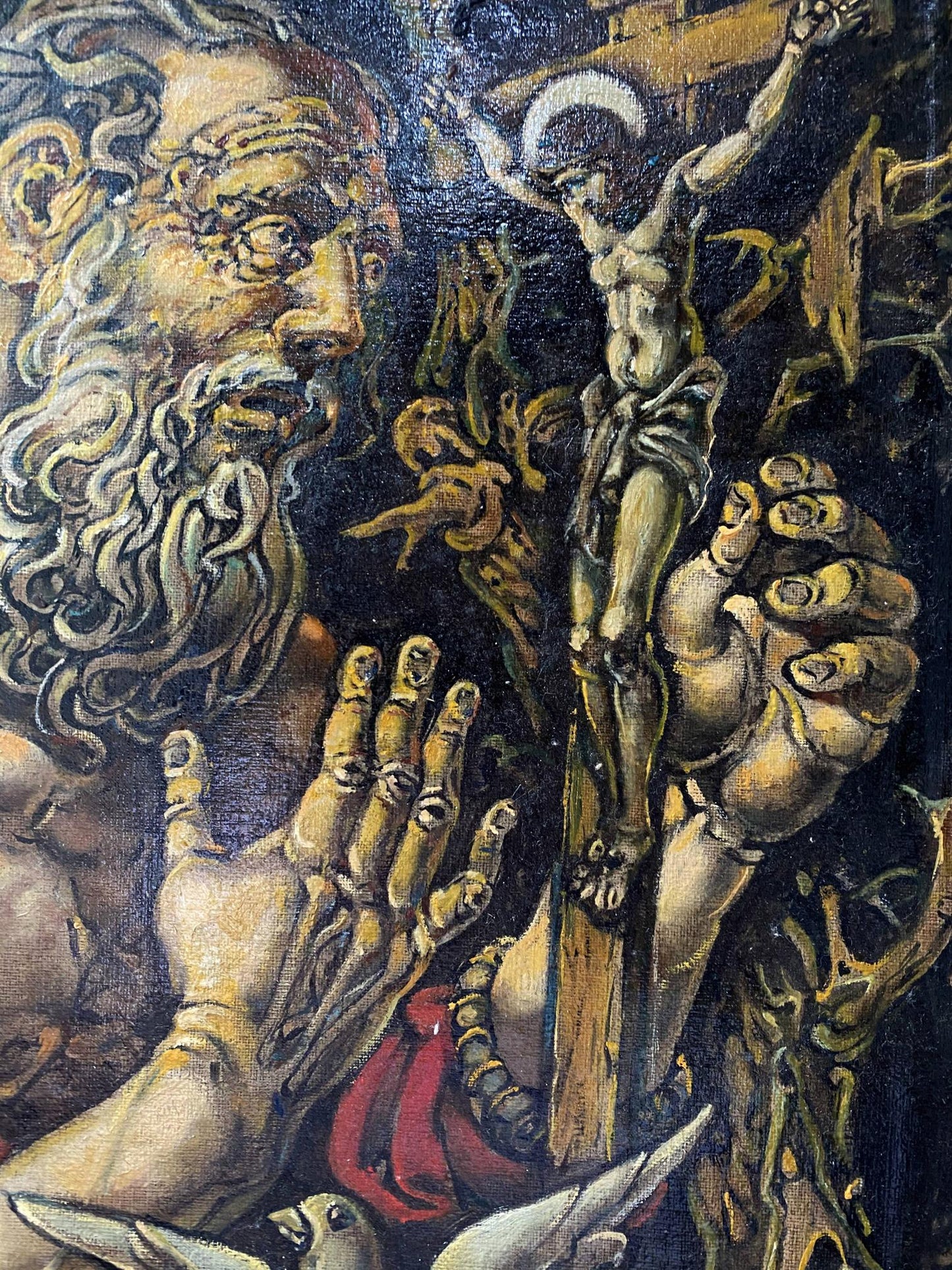 Dark textured oil painting of Saint Jerome by Litvinov Oleg Arkad’yevich