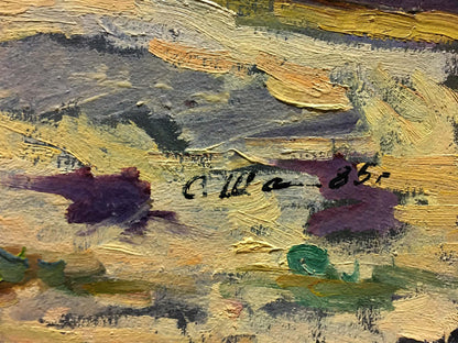 Signed oil painting by C. Seaside by Shapovalov Sergey Gavrilovich