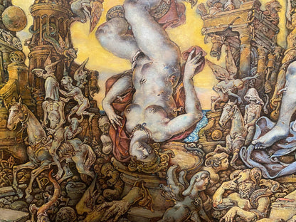 Surreal oil painting portrait of nude soldier by Litvinov Oleg Arkad’yevich