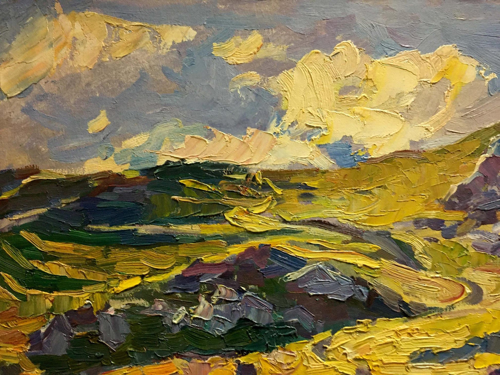 Oil painting of mountain evening landscape by Shapovalov Sergey Gavrilovich