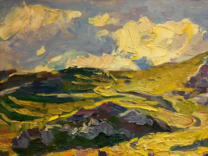 Oil painting of mountain evening landscape by Shapovalov Sergey Gavrilovich