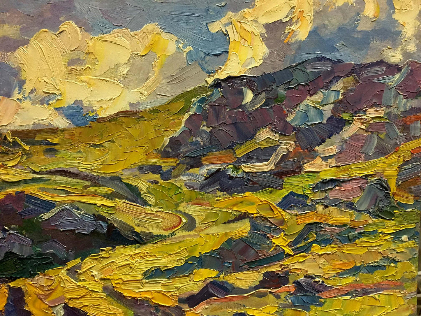 Vibrant impressionist oil painting of mountain evening landscape by Shapovalov Sergey Gavrilovich