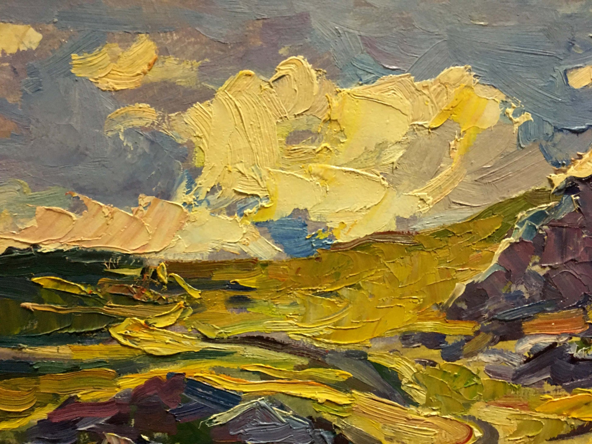 Vibrant impressionist oil painting of mountain evening landscape by Shapovalov Sergey Gavrilovich