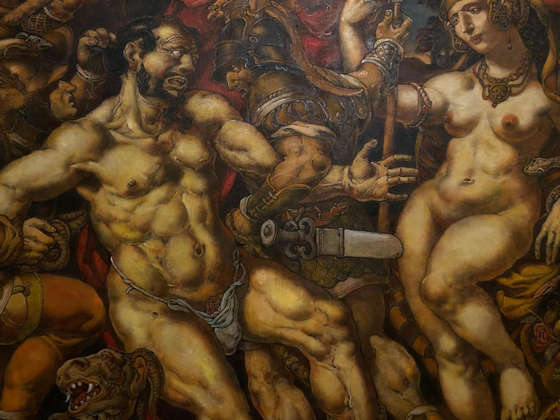 Oil painting of muscular bearded Samson by Oleg Litvinov