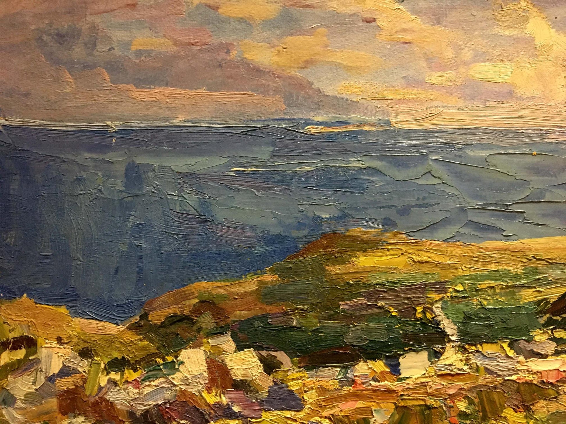 Impressionistic oil painting of coastal mountains by Shapovalov Sergey Gavrilovich