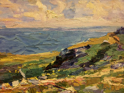 Impressionistic oil painting of coastal mountains by Shapovalov Sergey Gavrilovich