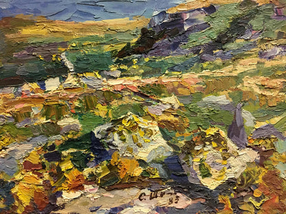 Impasto oil painting of mountain landscape by Shapovalov Sergey Gavrilovich
