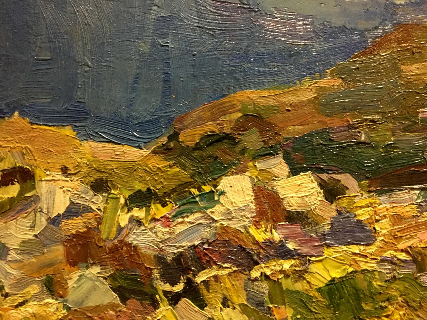 Textured impasto oil painting of mountains by Shapovalov Sergey Gavrilovich