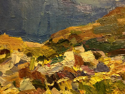 Textured impasto oil painting of mountains by Shapovalov Sergey Gavrilovich