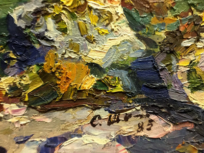 Impasto oil painting of mountain landscape by Shapovalov Sergey Gavrilovich