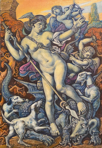 Oil painting of Diana’s Hunt by Litvinov Oleg Arkad’yevich