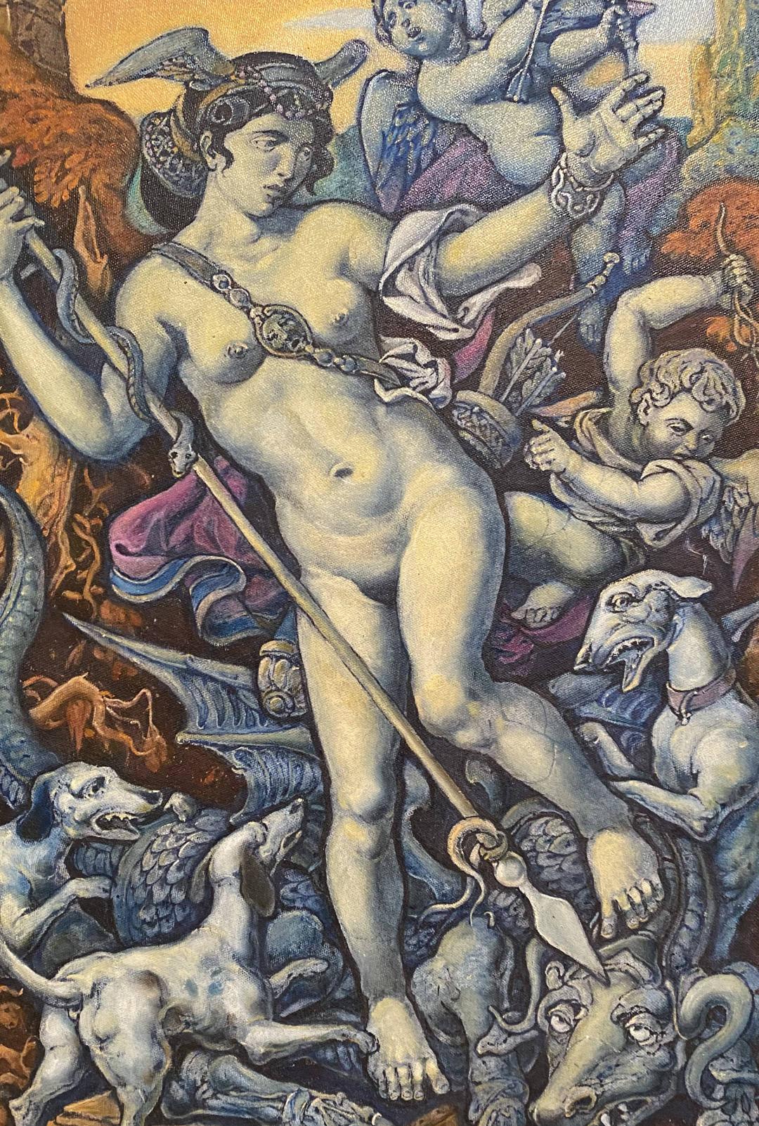 Oil painting of nude Diana’s Hunt by Litvinov Oleg Arkad’yevich