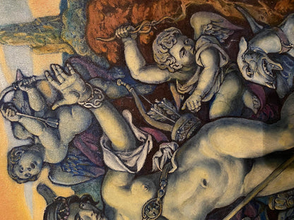 Oil painting Diana’s Hunt by Litvinov Oleg Arkad’yevich with cherubs and demons