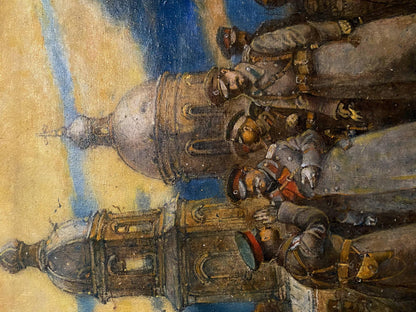 Oil painting Renunciation by Litvinov Oleg Arkad’yevich with soldiers before ornate architecture