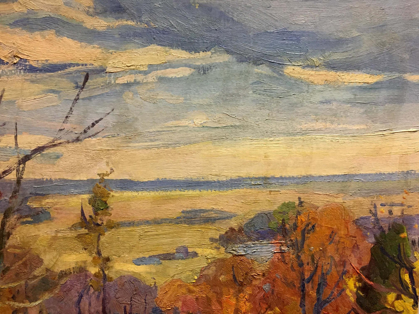 Autumn oil painting by Gantman Moses Faybovich with impasto strokes