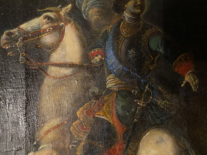 Oil painting of Peter 1 by Litvinov Oleg Arkadyevich, rider on white horse