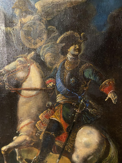 Oil painting of Peter I by Litvinov Oleg Arkadyevich, nobleman on white horse