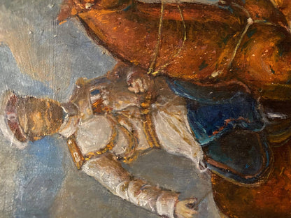 Oil painting of knight in armor by Nicholas 2 Litvinov Oleg Arkad’yevich