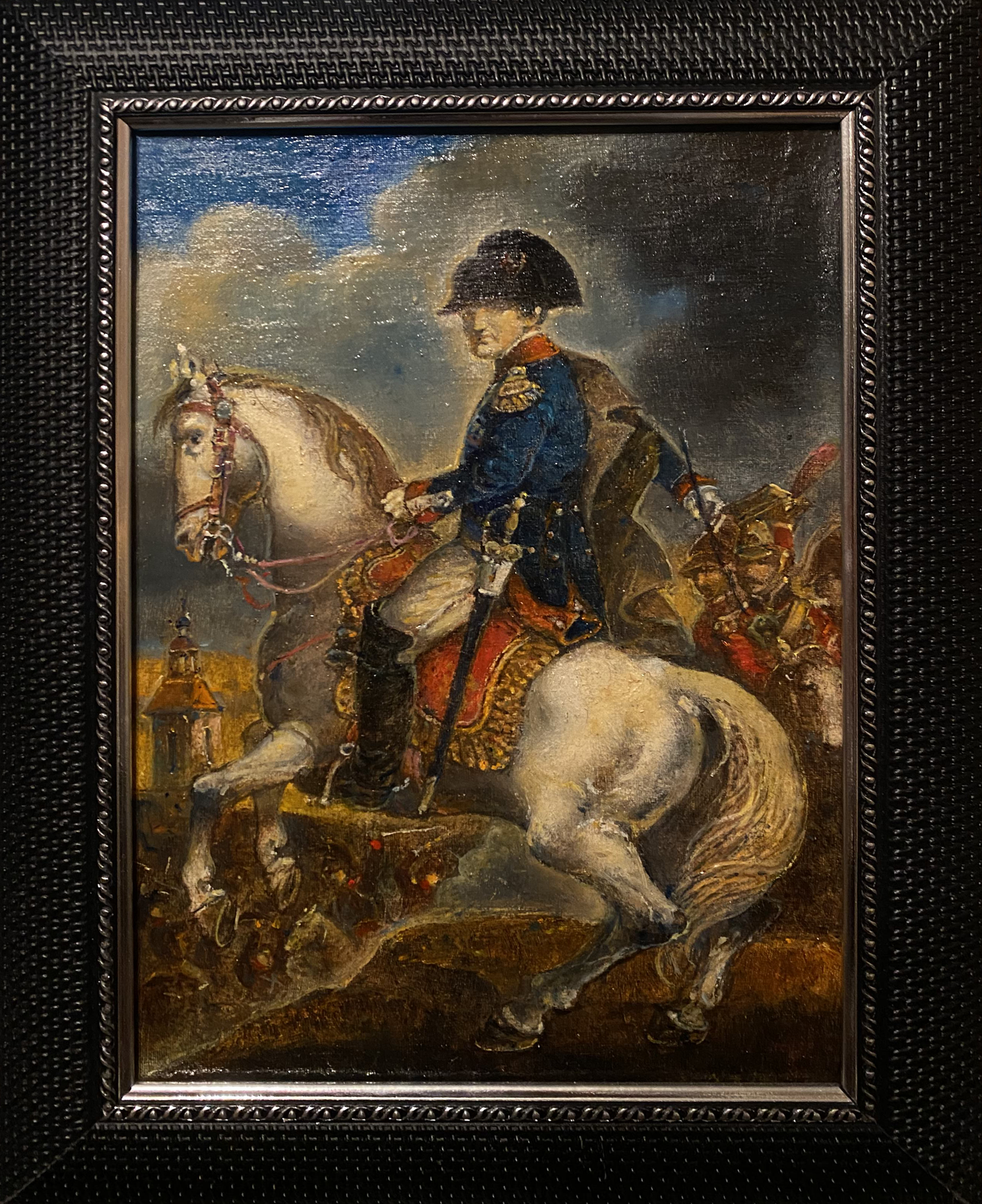 Oil painting Portrait of Napoleon on horseback Oleg Litvinov