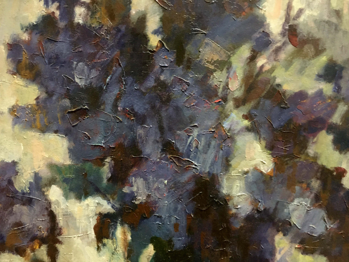 Oil painting Lilac by Zhurakovsky Victor Petrovich, abstract textured purples and greens