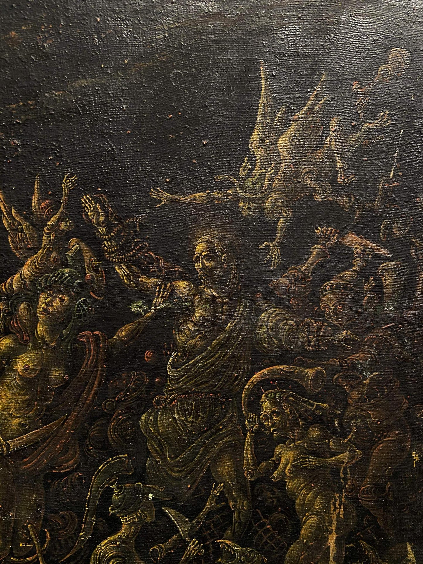 Dark oil painting Peters denial by Litvinov Oleg Arkadyevich hellish scene