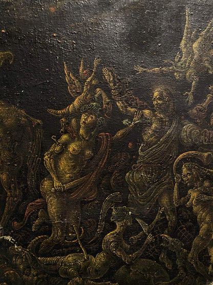 Dark textured oil painting of Peter’s denial by Litvinov Oleg Arkad’yevich