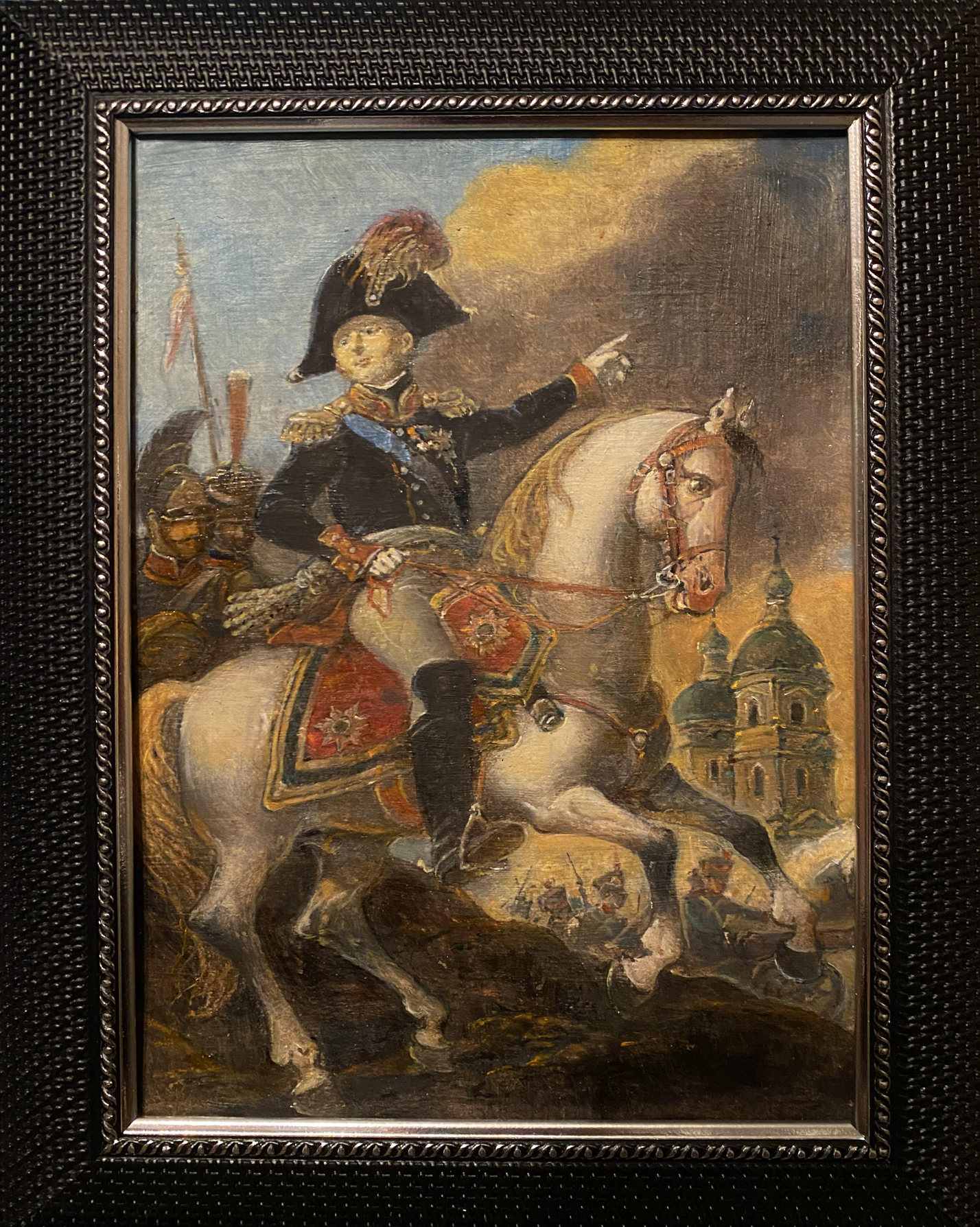 Oil painting of Alexander I by Litvinov Oleg Arkadyevich on white horse