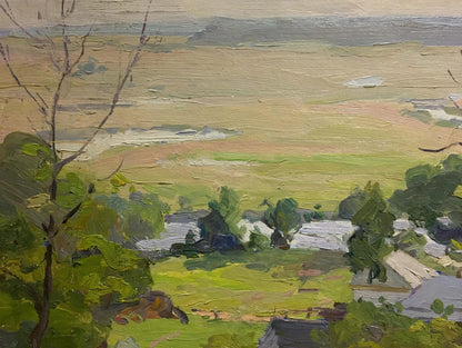 Oil painting of village landscape by Gantman Moisey Faibovich