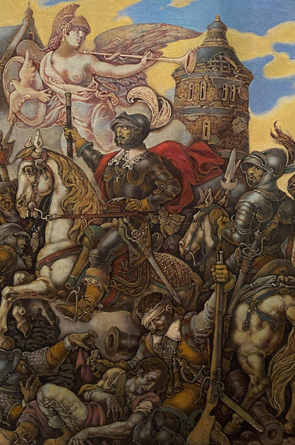 Oil painting of Ivan Sirko arriving in France by Oleg Litvinov